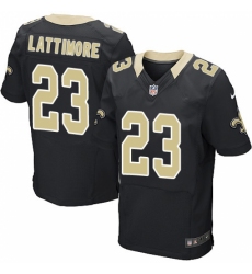 Men's Nike New Orleans Saints #23 Marshon Lattimore Black Team Color Vapor Untouchable Elite Player NFL Jersey