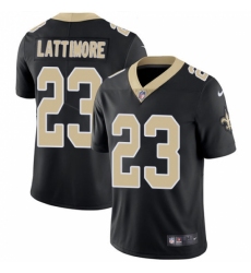 Men's Nike New Orleans Saints #23 Marshon Lattimore Black Team Color Vapor Untouchable Limited Player NFL Jersey