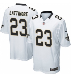 Men's Nike New Orleans Saints #23 Marshon Lattimore Game White NFL Jersey