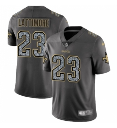 Men's Nike New Orleans Saints #23 Marshon Lattimore Gray Static Vapor Untouchable Limited NFL Jersey