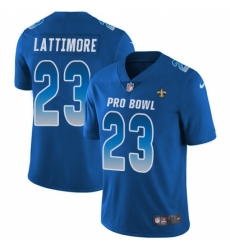 Men's Nike New Orleans Saints #23 Marshon Lattimore Limited Royal Blue 2018 Pro Bowl NFL Jersey
