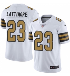Men's Nike New Orleans Saints #23 Marshon Lattimore Limited White Rush Vapor Untouchable NFL Jersey