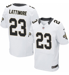 Men's Nike New Orleans Saints #23 Marshon Lattimore White Vapor Untouchable Elite Player NFL Jersey
