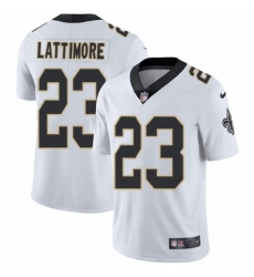 Men's Nike New Orleans Saints #23 Marshon Lattimore White Vapor Untouchable Limited Player NFL Jersey