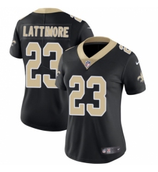 Women's Nike New Orleans Saints #23 Marshon Lattimore Black Team Color Vapor Untouchable Limited Player NFL Jersey