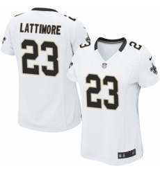 Women's Nike New Orleans Saints #23 Marshon Lattimore Game White NFL Jersey