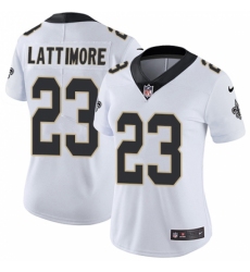Women's Nike New Orleans Saints #23 Marshon Lattimore White Vapor Untouchable Limited Player NFL Jersey