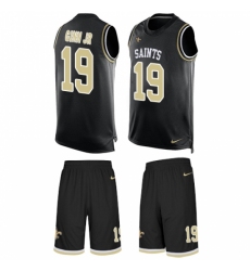 Men's Nike New Orleans Saints #19 Ted Ginn Jr Limited Black Tank Top Suit NFL Jersey