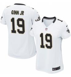 Women's Nike New Orleans Saints #19 Ted Ginn Jr Game White NFL Jersey