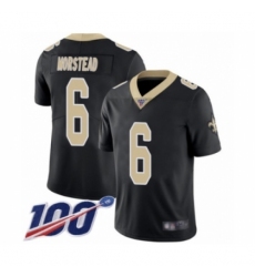 Men's New Orleans Saints #6 Thomas Morstead Black Team Color Vapor Untouchable Limited Player 100th Season Football Jersey