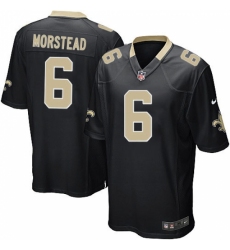 Men's Nike New Orleans Saints #6 Thomas Morstead Game Black Team Color NFL Jersey