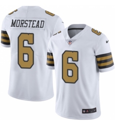 Men's Nike New Orleans Saints #6 Thomas Morstead Limited White Rush Vapor Untouchable NFL Jersey