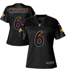 Women's Nike New Orleans Saints #6 Thomas Morstead Game Black Fashion NFL Jersey