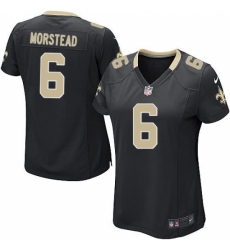 Women's Nike New Orleans Saints #6 Thomas Morstead Game Black Team Color NFL Jersey