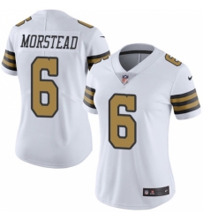 Women's Nike New Orleans Saints #6 Thomas Morstead Limited White Rush Vapor Untouchable NFL Jersey