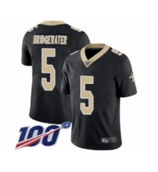 Men's New Orleans Saints #5 Teddy Bridgewater Black Team Color Vapor Untouchable Limited Player 100th Season Football Jersey