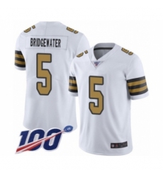 Men's New Orleans Saints #5 Teddy Bridgewater Limited White Rush Vapor Untouchable 100th Season Football Jersey