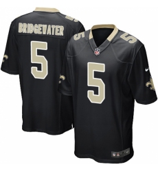 Men's Nike New Orleans Saints #5 Teddy Bridgewater Game Black Team Color NFL Jersey