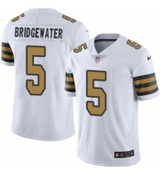 Men's Nike New Orleans Saints #5 Teddy Bridgewater Limited White Rush Vapor Untouchable NFL Jersey