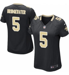 Women's Nike New Orleans Saints #5 Teddy Bridgewater Game Black Team Color NFL Jersey