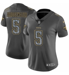 Women's Nike New Orleans Saints #5 Teddy Bridgewater Gray Static Vapor Untouchable Limited NFL Jersey