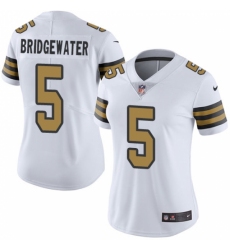 Women's Nike New Orleans Saints #5 Teddy Bridgewater Limited White Rush Vapor Untouchable NFL Jersey