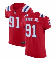 Men's Nike New England Patriots #91 Deatrich Wise Jr Red Alternate Vapor Untouchable Elite Player NFL Jersey