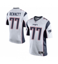 Men's New England Patriots #77 Michael Bennett Game White Football Jersey