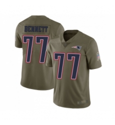Men's New England Patriots #77 Michael Bennett Limited Olive 2017 Salute to Service Football Jersey