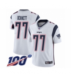 Men's New England Patriots #77 Michael Bennett White Vapor Untouchable Limited Player 100th Season Football Jersey