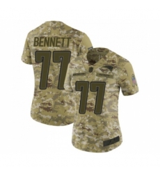 Women's New England Patriots #77 Michael Bennett Limited Camo 2018 Salute to Service Football Jersey