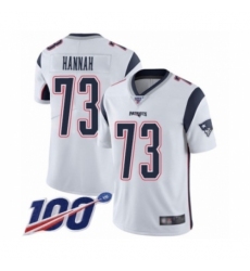 Men's New England Patriots #73 John Hannah White Vapor Untouchable Limited Player 100th Season Football Jersey