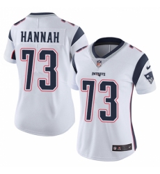 Women's Nike New England Patriots #73 John Hannah White Vapor Untouchable Limited Player NFL Jersey
