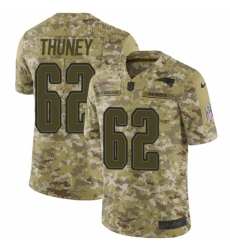 Men's Nike New England Patriots #62 Joe Thuney Limited Camo 2018 Salute to Service NFL Jersey