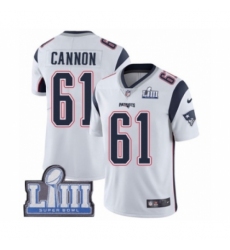Youth Nike New England Patriots #61 Marcus Cannon White Vapor Untouchable Limited Player Super Bowl LIII Bound NFL Jersey