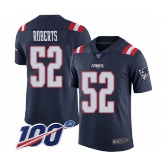 Men's New England Patriots #52 Elandon Roberts Limited Navy Blue Rush Vapor Untouchable 100th Season Football Jersey Men's New England Patriots #52 Elandon Roberts Limited Navy Blue Rush Vapor Untouchable 100th Season Football Jersey