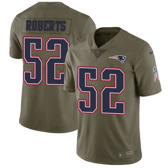 Men's Nike New England Patriots #52 Elandon Roberts Limited Olive 2017 Salute to Service NFL Jersey Men's Nike New England Patriots #52 Elandon Roberts Limited Olive 2017 Salute to Service NFL Jersey