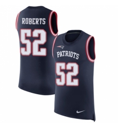 Men's Nike New England Patriots #52 Elandon Roberts Navy Blue Rush Player Name & Number Tank Top NFL Jersey