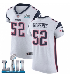 Men's Nike New England Patriots #52 Elandon Roberts White Vapor Untouchable Elite Player Super Bowl LII NFL Jersey