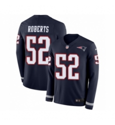 Youth Nike New England Patriots #52 Elandon Roberts Limited Navy Blue Therma Long Sleeve NFL Jersey