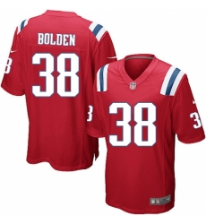 Men's Nike New England Patriots #38 Brandon Bolden Game Red Alternate NFL Jersey
