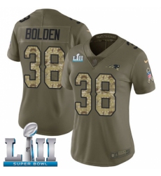 Women's Nike New England Patriots #38 Brandon Bolden Limited Olive/Camo 2017 Salute to Service Super Bowl LII NFL Jersey
