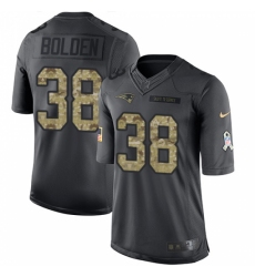 Youth Nike New England Patriots #38 Brandon Bolden Limited Black 2016 Salute to Service NFL Jersey