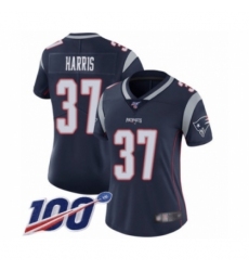Women's New England Patriots #37 Damien Harris Navy Blue Team Color Vapor Untouchable Limited Player 100th Season Football Jersey