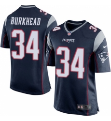 Men's Nike New England Patriots #34 Rex Burkhead Game Navy Blue Team Color NFL Jersey