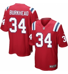 Men's Nike New England Patriots #34 Rex Burkhead Game Red Alternate NFL Jersey