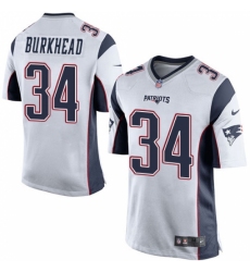 Men's Nike New England Patriots #34 Rex Burkhead Game White NFL Jersey