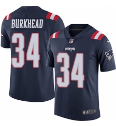 Men's Nike New England Patriots #34 Rex Burkhead Limited Navy Blue Rush Vapor Untouchable NFL Jersey