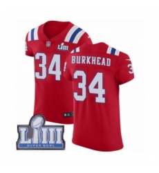 Men's Nike New England Patriots #34 Rex Burkhead Red Alternate Vapor Untouchable Elite Player Super Bowl LIII Bound NFL Jersey