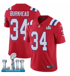 Men's Nike New England Patriots #34 Rex Burkhead Red Alternate Vapor Untouchable Limited Player Super Bowl LII NFL Jersey
